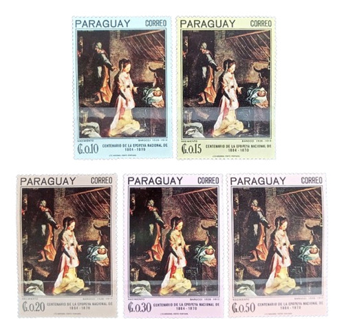Paraguay Arte, Serie Sc 1008-1012 Pintura 1967 Nueva L16951