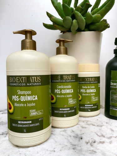Kit 1 Shampoo 1 Condicionador 1 Banho De Creme 1 L