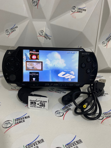 Psp Slim 2000 Negro + Memoria 64gb + Juegos Y 1 Juego Fisico Negro (Usado)