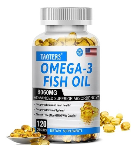 Omega 3 - Fish Oil - Krill Oil 8.060mg 120 Capsulas 