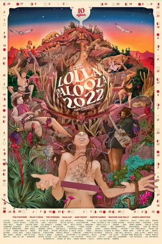 Lollapalooza Chile Set 4 Afiches Versiones 2017-18-19-22