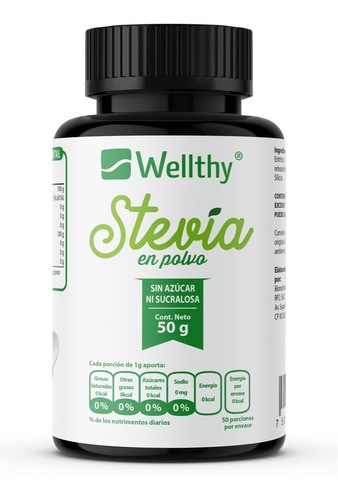 Wellthy Stevia En Polvo 50g