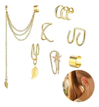 Comprar Aros Clip Piercing Pluma De Oreja Pack De 7 Unidades