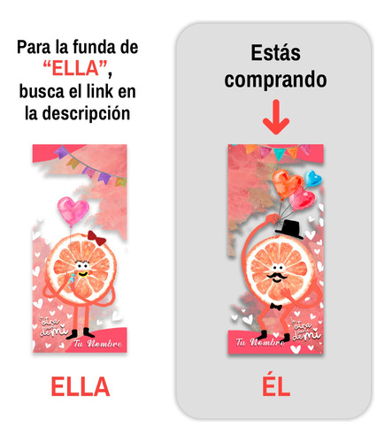 Funda Para Oppo De Parejas Media Naranja Con Nombre De Él