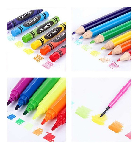Ay Niños Pintura Set Acuarela Pluma Lápiz Pincel Marcador