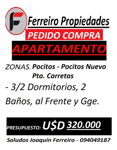 Precisamos Apartamento Por Pedidos En Pocitos Punta Carretas 3/2 Dormitorios 2 Baños Gge.