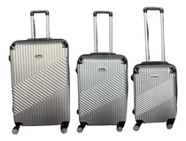 Comprar Set De Valijas Rigidas Para Viaje Con Ruedas Giratorias 360 Grados, Proteccion Esquinas Y Candado - Kit Valijas Rigidas Plata - Valija Carry On 20'' + Valija Mediana 24'' + Valija Grande 28'' - Ma7-b