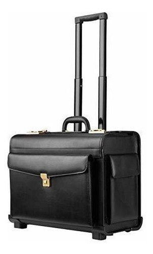 Maletín - Leather Rolling Garment Bag Wheeled Luggage Briefc