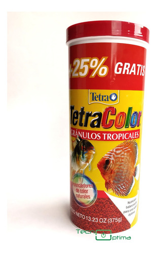 Imagen 1 de 5 de Alimento Peces Tetra Color Granulos Tropicales 375g 25% Extr