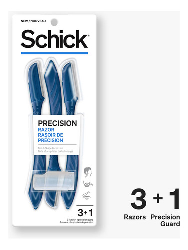 Bordes Desechables Razor Schick Precision Para Hombre, 3 Uni