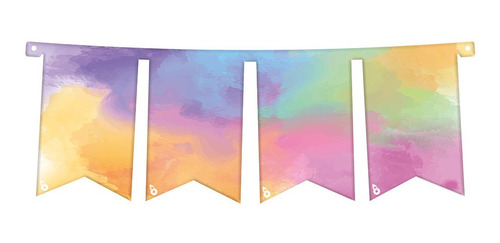 Banderin Rectangular Armado Colores Pastel -5 Soles Cotillón