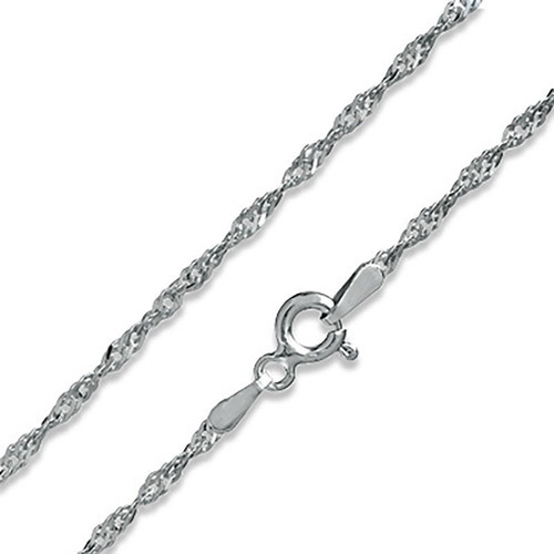 Cadena De Plata 925 Mujer Hombre Singapur 50 Cm Selladas 