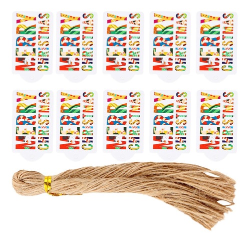 Imagem 5 de 8 de 2 Conjuntos Feliz Natal Diy Etiquetas Etiquetas Papel De Emb