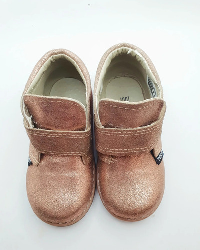 Botas Nena Cuero Anchas Cobre