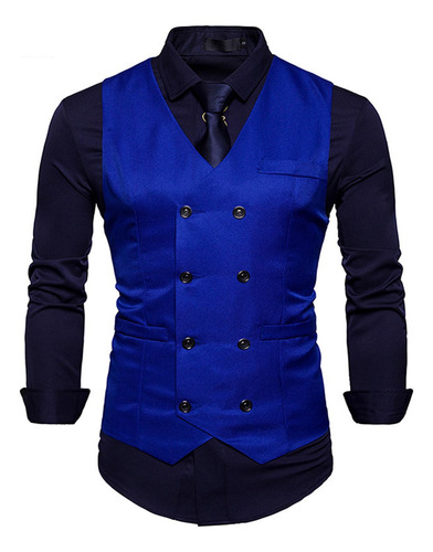 Chaleco Tipo Blazer Creative Con Cuello En V Para Hombre Con