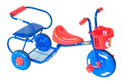 Triciclo Bambino Niñas Niños 2 Puestos Metálico Azul