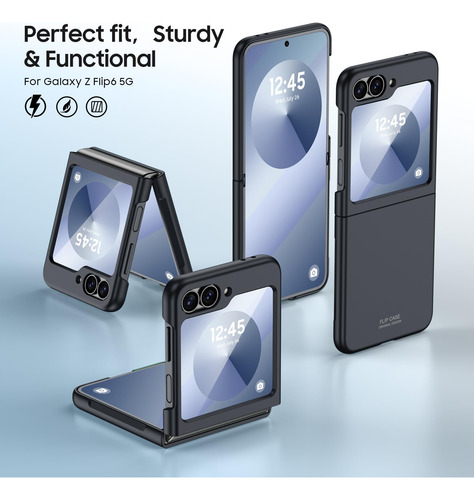 Funda + Protector De Pantalla Para Samsung Z Flip 6 Negro