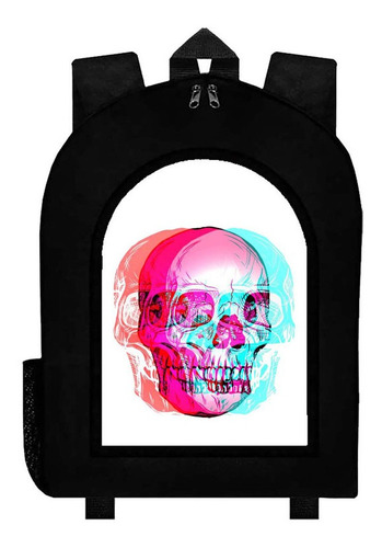 Mochila Negra Calavera Mexicana Craneo Esqueleto Art#ar102