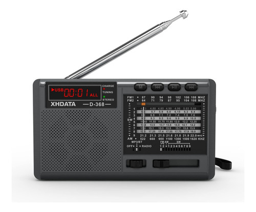 Reproductor Mp3 De Radio Dsp Portátil Xhdata D-368 Am/fm/sw