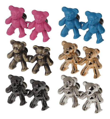 Botones Para Ajustar Pantalon/ Cintura- Oso Metal (6 Pares)