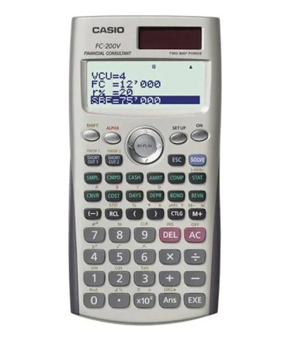 Fc-200v - Calculadora Casio Financiera Color Gris