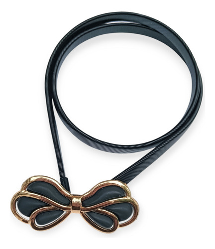 Cinto Elastizado Metalico Urbano, Fiesta Negro Triple Moño Mono Negro Único