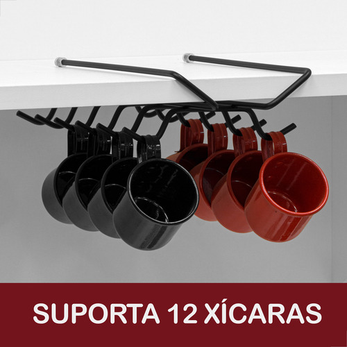 Suporte Compativel Para 12 Xicaras - Pratico E Preto