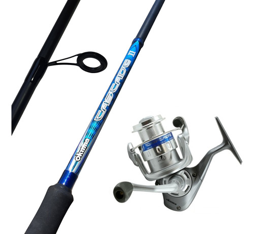 Equipo De Pesca Spinning Caña 1.98 M Carrete 3000 Con Nylon