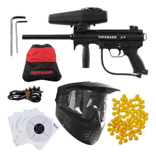 Marcadora Gotcha Tippmann A5 Cyclone Careta Mecánica Xtrem C