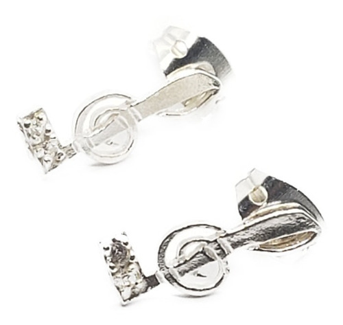 Aretes De Nota Sol De Plata 925+estuche N1