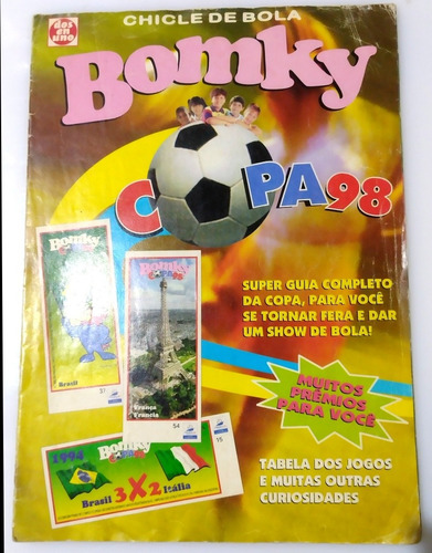 Imagem 1 de 1 de Album Figurinhas Bomky, Copa 98 Incompleto 