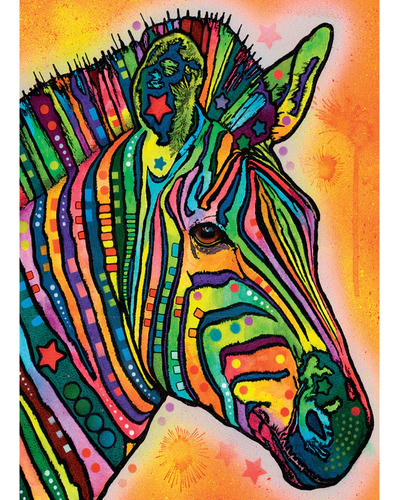 Rompecabezas Stripes Mccalister Cebra de Colores Dean Russo 1000 Pz Masterpieces