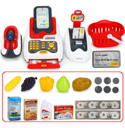 Cajero De Juguetes Para Niños, Tienda De Abarrotes Con Caja,