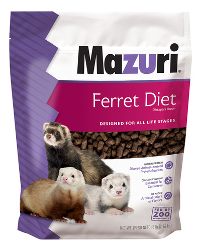 Alimento Huron Mazuri Ferret Diet 2.2kg Premium Calidad 