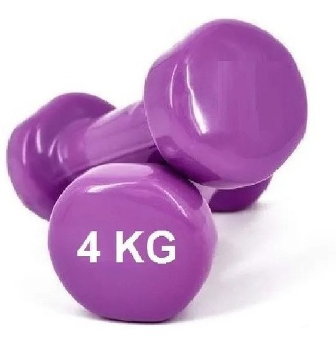  Set Mancuernas 4 Kg C/u - Total 8 Kg Antideslizantes Vinilo