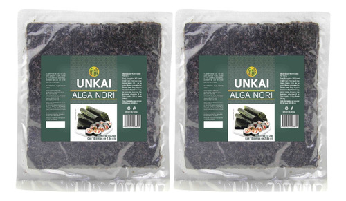 Unkai Alga Nori Para Sushi 10 Hojas 2 Piezas