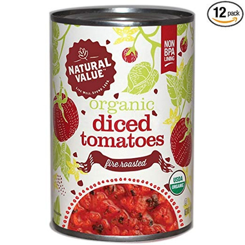 Valor Natural Orgánicos En Cubitos Fire Asado Tomates, 14,5 