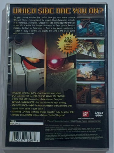 Gundam: Federation Vs Zeon Ps2 Capa E Poster Ps2