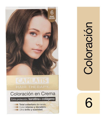  Capilatis Coloración En Crema Kit Completo - Los Tonos Tono 6 Rubio Oscuro