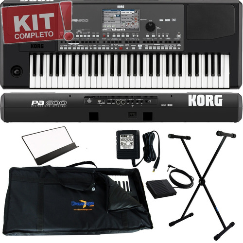 Kit Teclado Arranjador Profissional Pa600 61 Teclas Korg