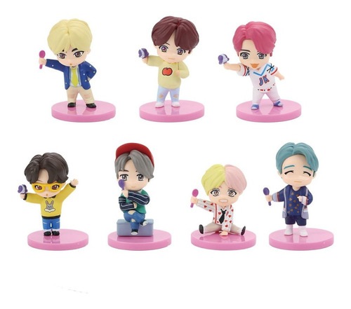 7ª Bts Kpop Bangtan Boys Muñecas De Dibujos Animados 7 Pcs