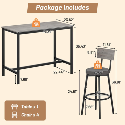 Zevemomo Juego De Mesa De Comedor Para 4 Juego De Mesa De