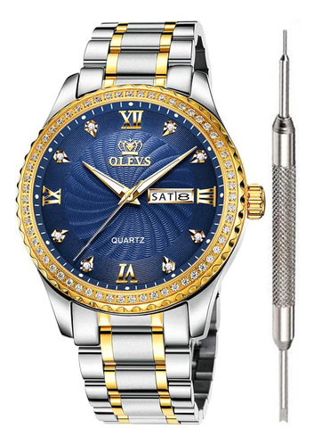 Olevs Luxury Diamond Watches For Men Waterproof Mens Fine