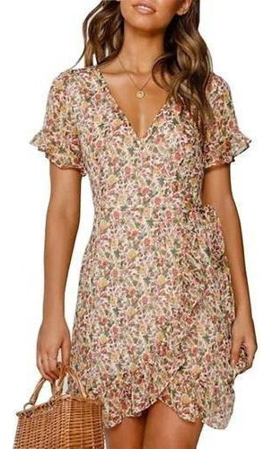 Vestido Corto, Floral Y Elegante Para Fiesta Para Mujer