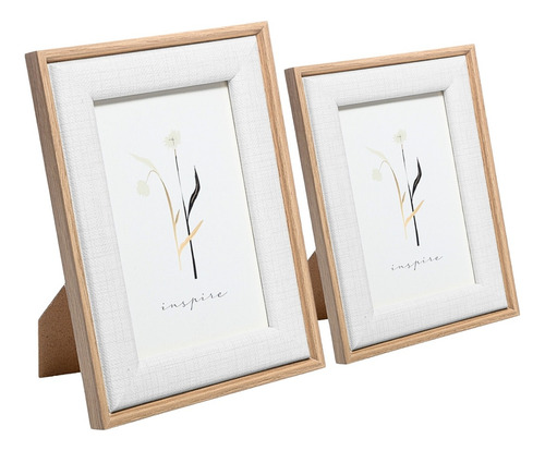 Kit Porta Retrato Mesa Mdf 10x15 & 15x20 Collection Cor Bege Lisa
