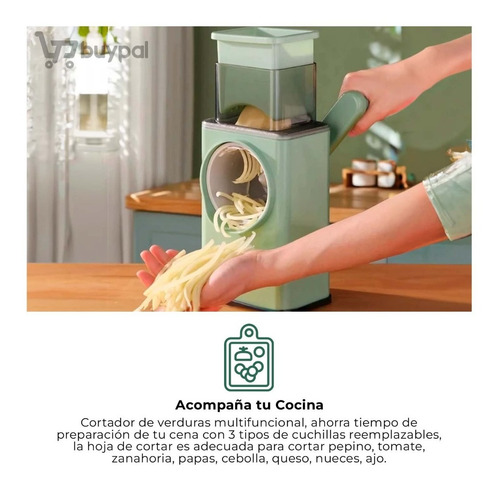 Imagen 3 de 7 de Picador Rayador Cortador Verdura Vegetales Queso 3 En 1