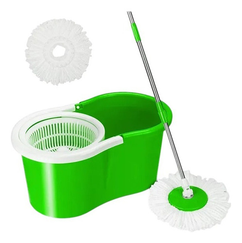 Trapeador Giratorio Mágico Trapeador Exprimidor Con Cubeta Verde
