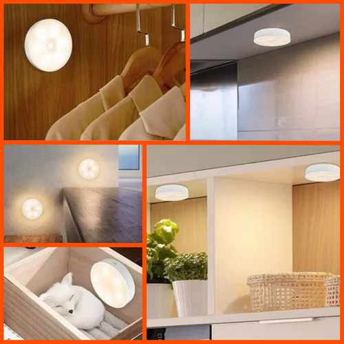 Kit 4 Luminárias Luz Led De Emergência Com Sensor De Presença Recarregável Longa Duração