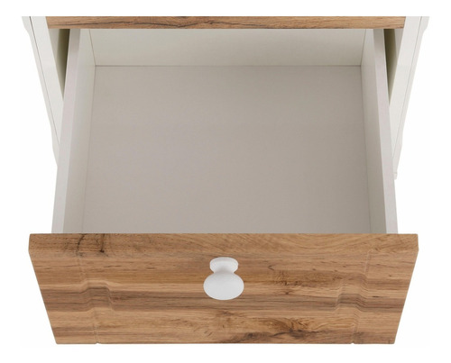Imagen 5 de 9 de Mesa De Noche Madera Natural Y Blanco Ref: Kjell