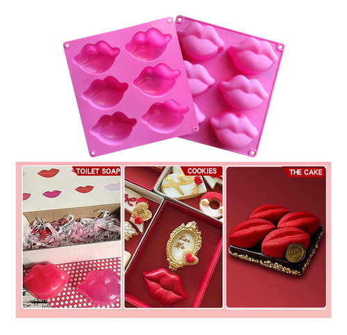 Molde De Labios Calientes Para Hornear Tartas, 6 Unidades, P